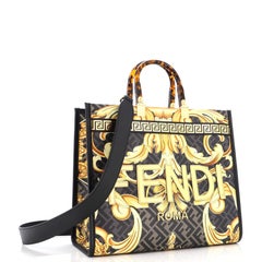 Versace x Fendi Fendace Sunshine Shopper Tote Printed Zucca Jacquard Medium