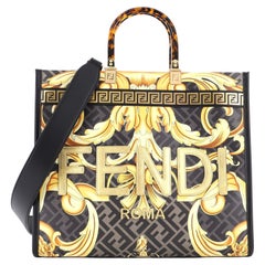 Versace x Fendi Fendace Sunshine Shopper Tote Bedruckter Zucca Jacquard Medium