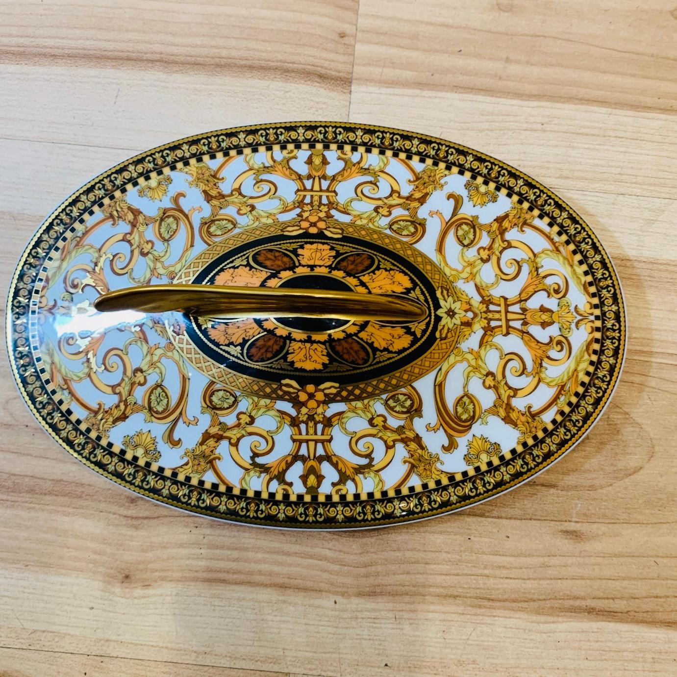 Porcelain Versace x Rosenthal Barocco Covered Vegetable Dish