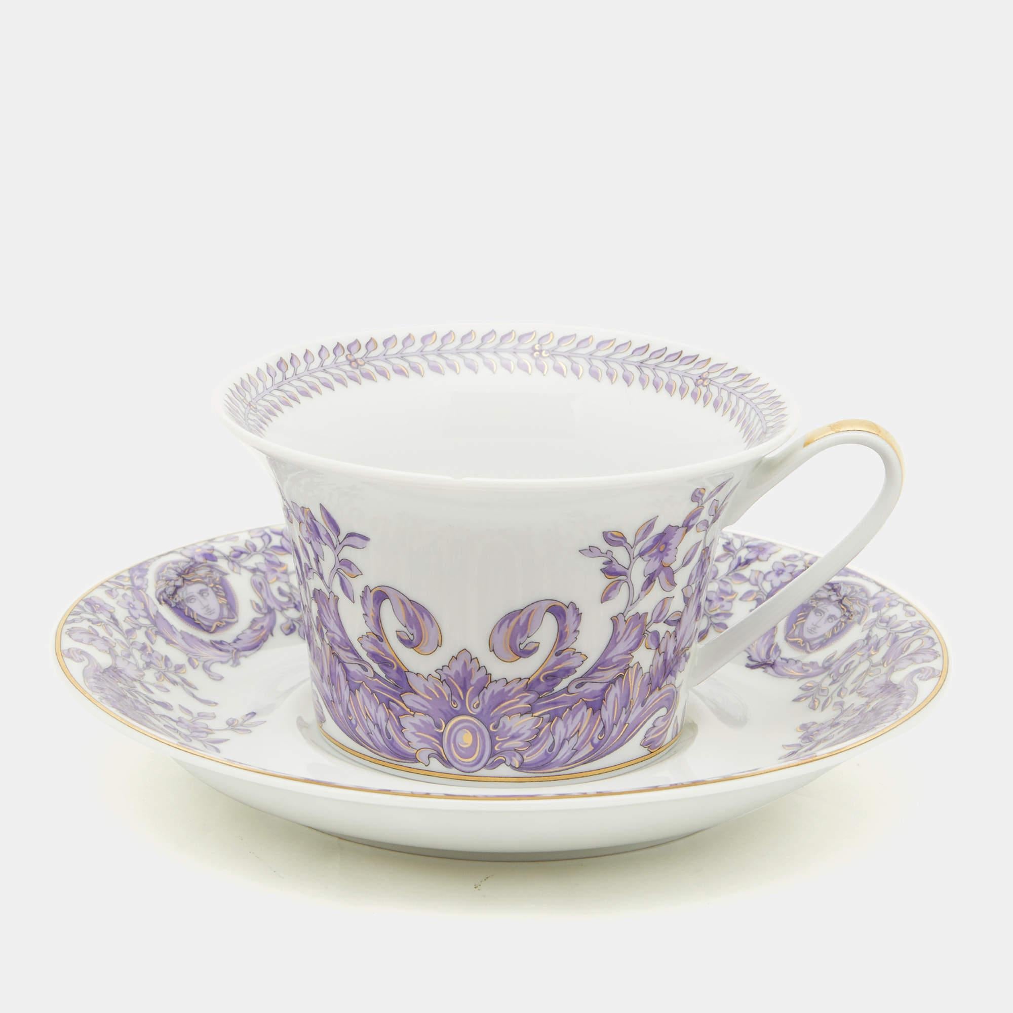 Versace X Rosenthal Le Grand Divertissement Tea Cup & Saucer Set of 10 5