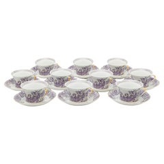 Ensemble de 10 tasses à thé et soucoupes Le Grand Divertissement de Versace X Rosenthal