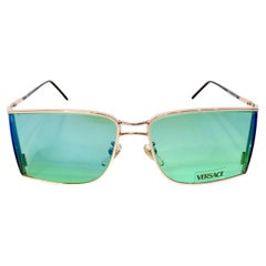 Versace X47 Green & Blue Ombre Sunglasses With Etched Medusa Motif