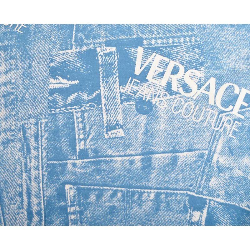 Versace Y2K Denim Print Biker Jacket For Sale 3