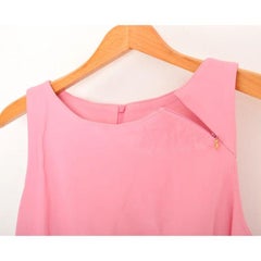 2000's Donatella Versace Y2K Barbie Pink Real Leather Shift Mini Dress