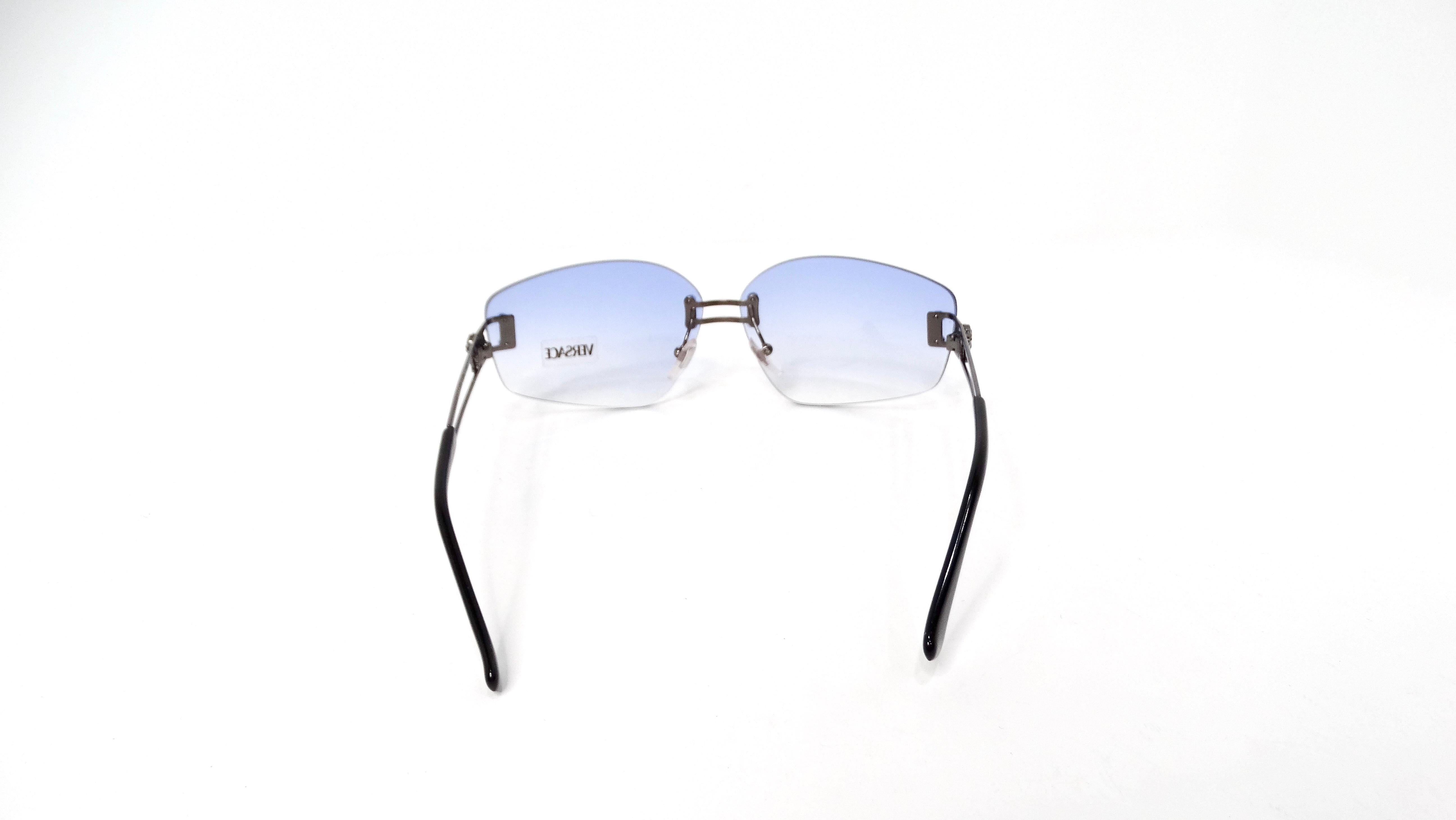 Versace Y2K X54 Blue Gradient Tinted Lens Sunglasses For Sale 1