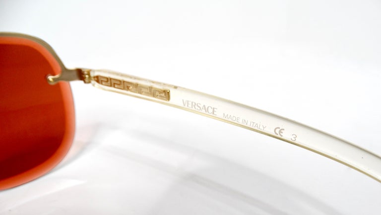 Versace Y2K X87 Aviator Burnt Orange Tinted Lens Sunglasses  display picture 1