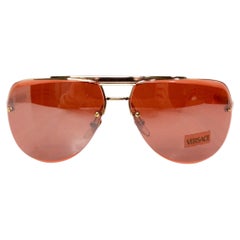 Gafas de sol Versace Y2K X87 Aviador Naranja Quemado Lentes Tintadas