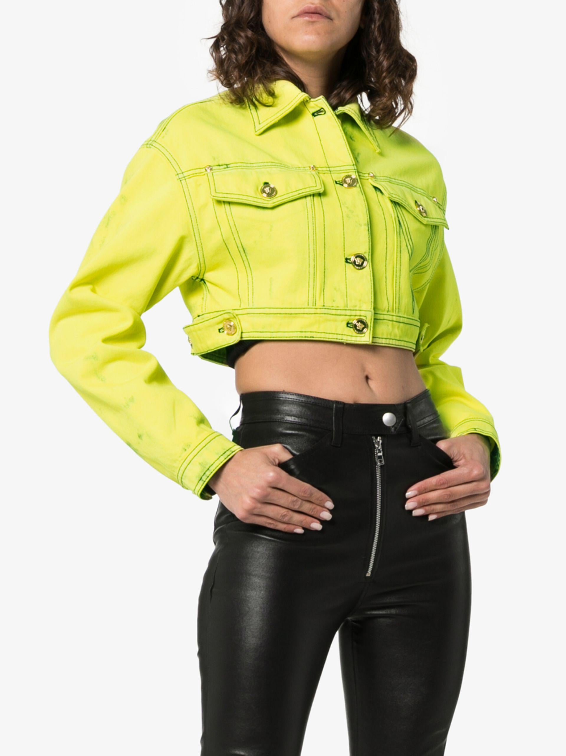 yellow denim jacket