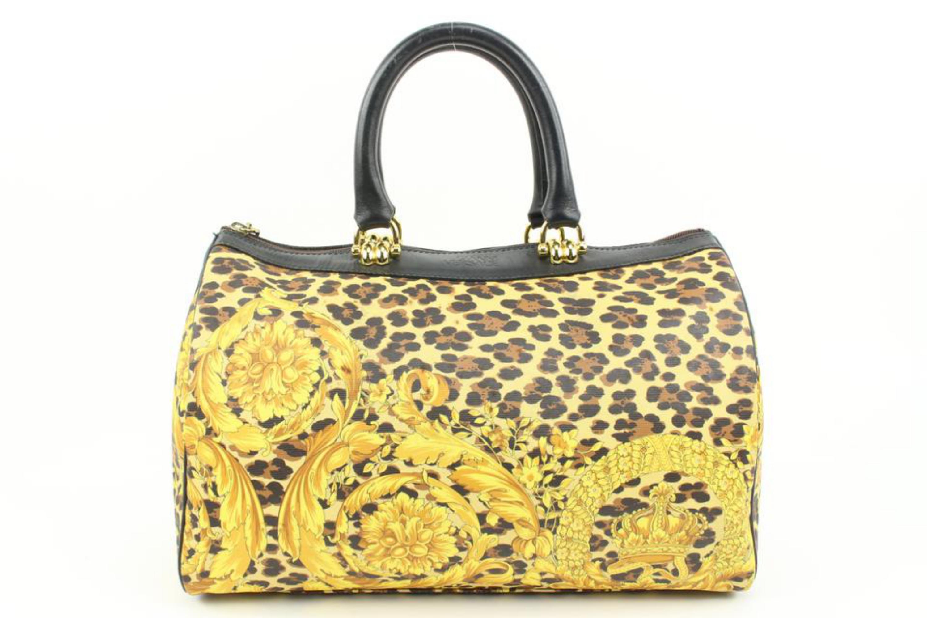 Beige Versace Yellow Baroque Boston Bag s29ve24