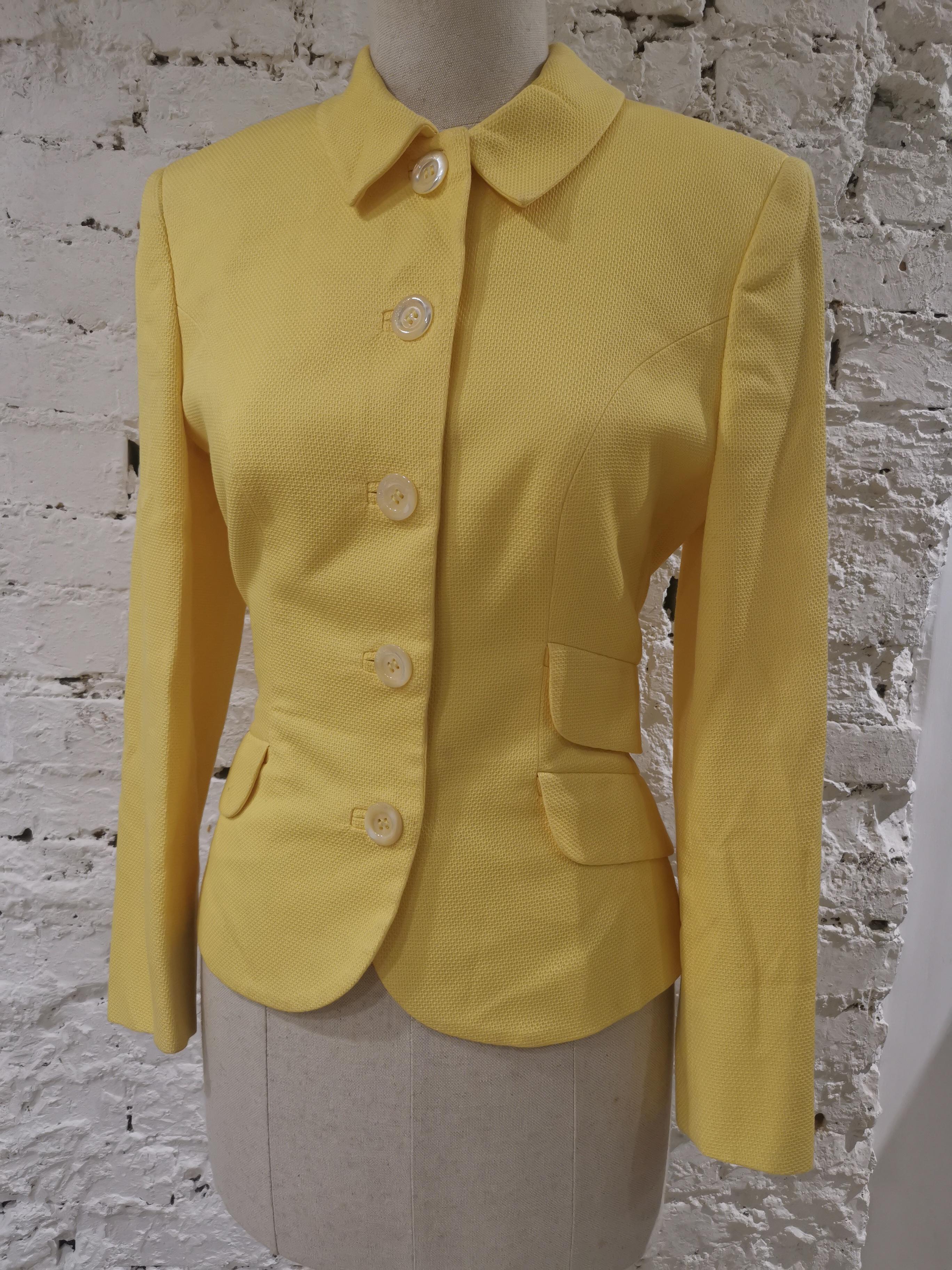 Women's Versace yellow cotton jacket For Sale