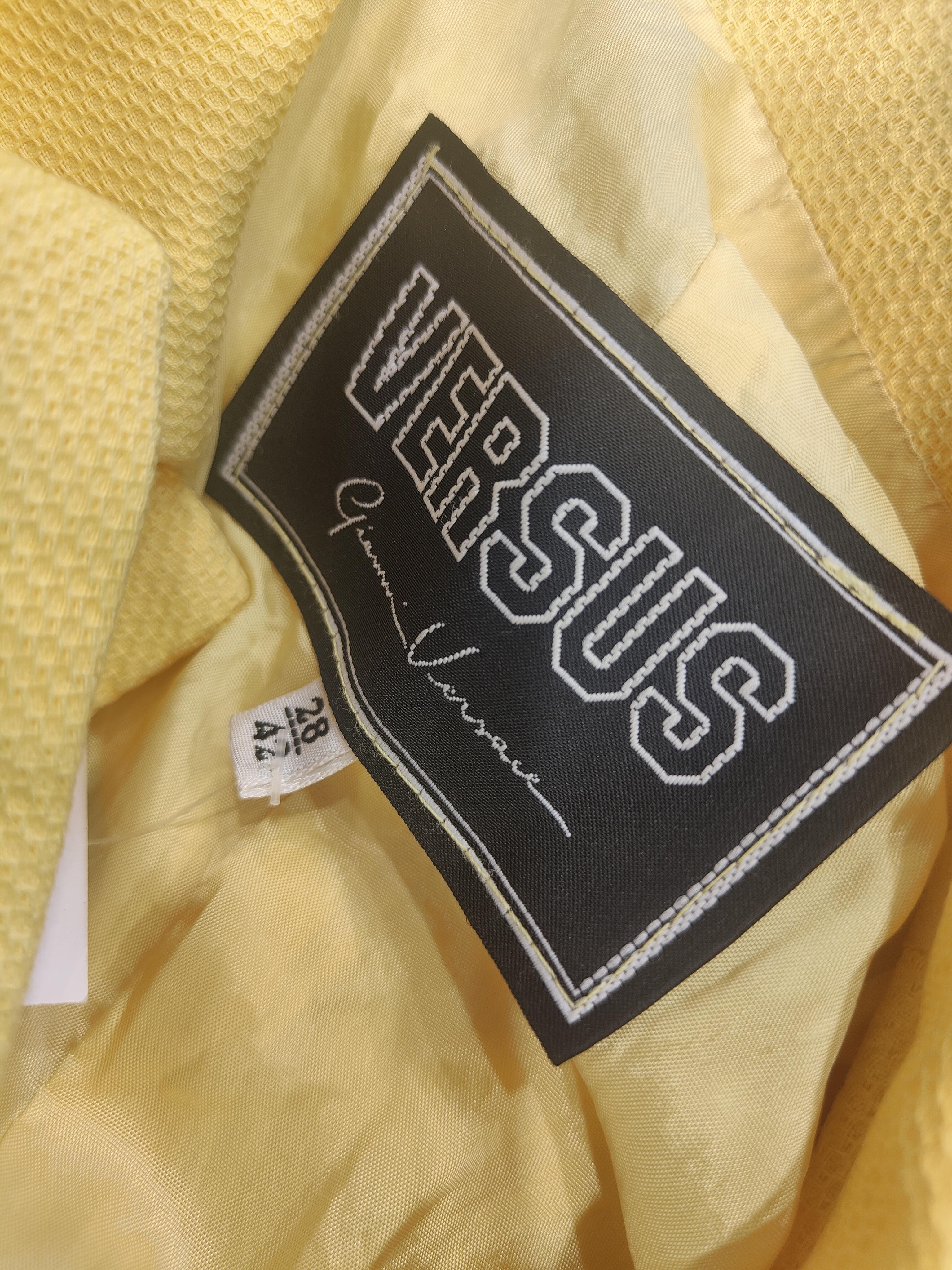 Versace yellow cotton jacket For Sale 2