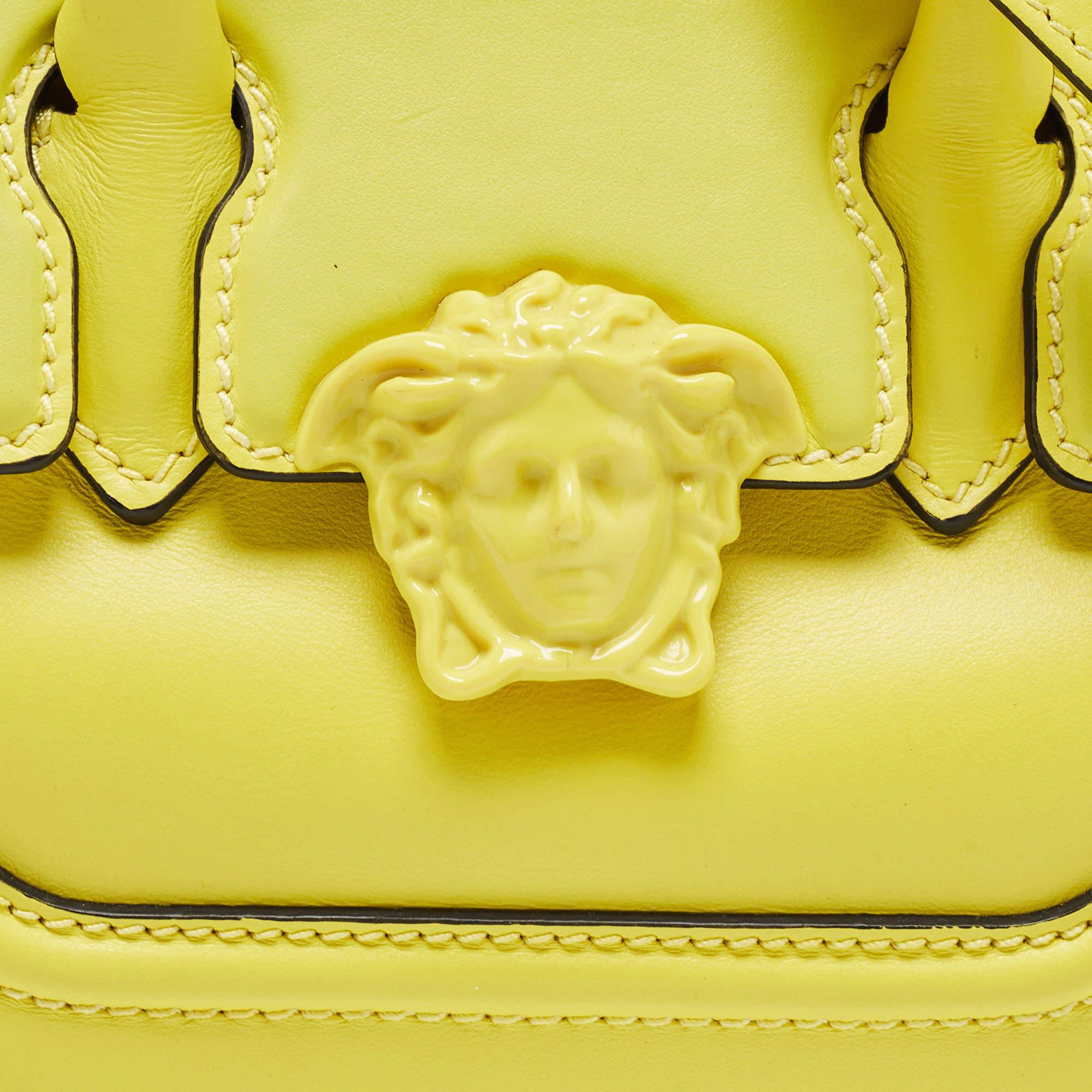 Versace Yellow Leather Mini Medusa Empire ToteThis alluring tote bag for women h 7