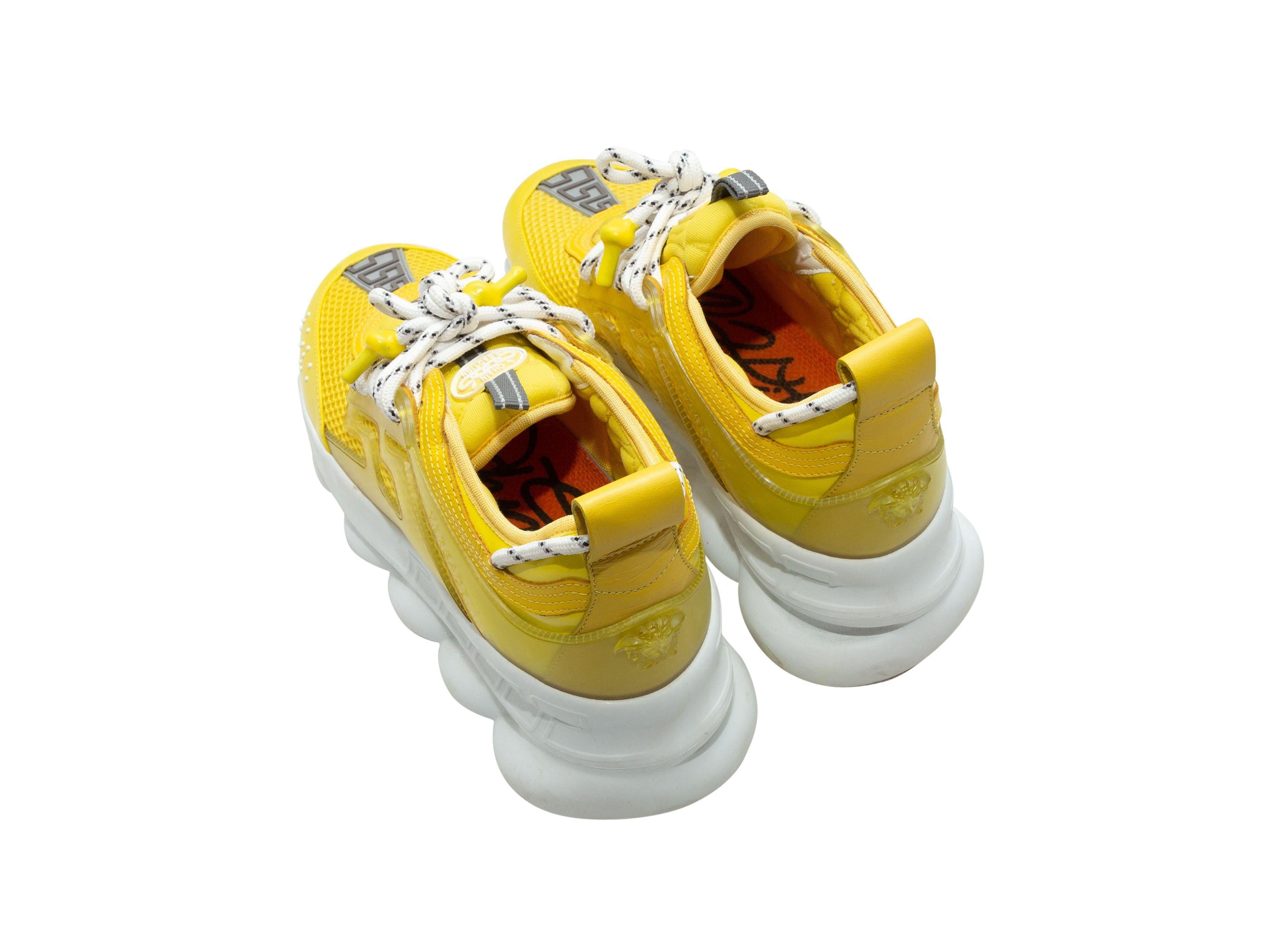 Versace Yellow & White x Chain Reaction Chunky Sneakers In Good Condition In New York, NY