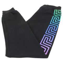 Versace Youth Size 12A Multicolor Rainbow Greca Logo Jogger Sweat Pants 125V30