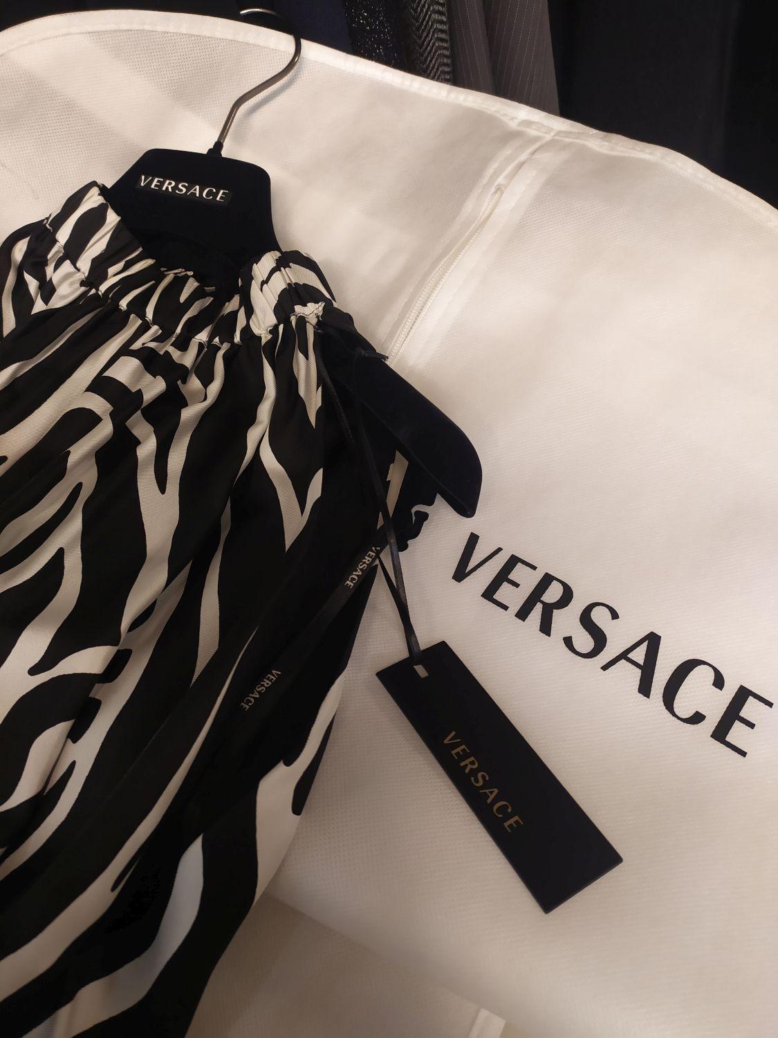 Black Versace Zebra Long Dress IT 40