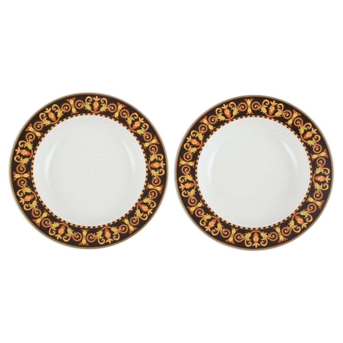 Versage for Rosenthal, Two Deep Barocco Porcelain Plates, Late 20th Century