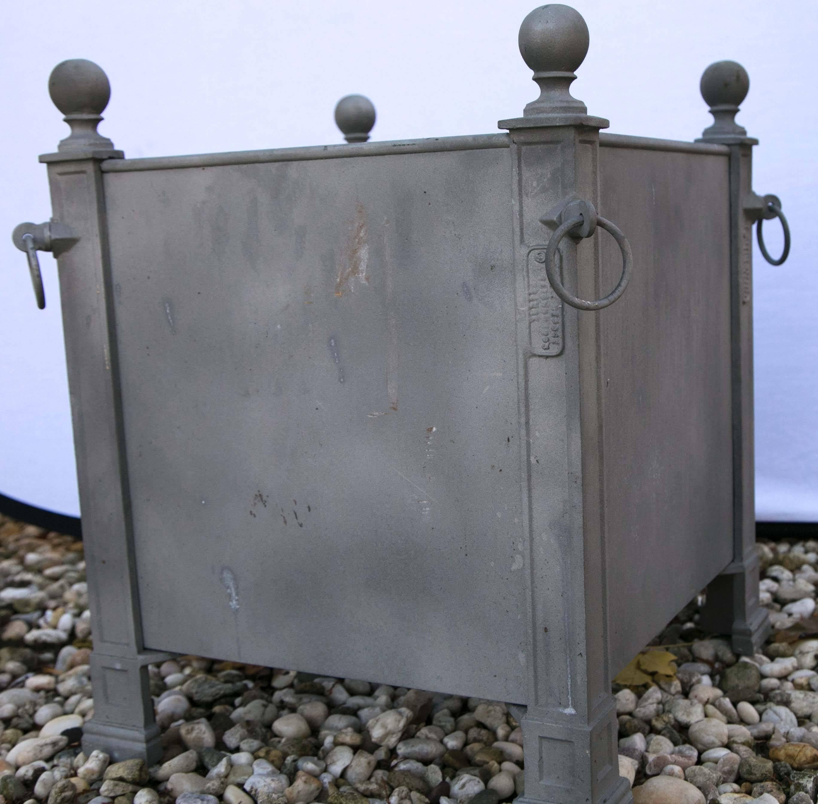 Metal Versaille Gray Planter Boxes For Sale