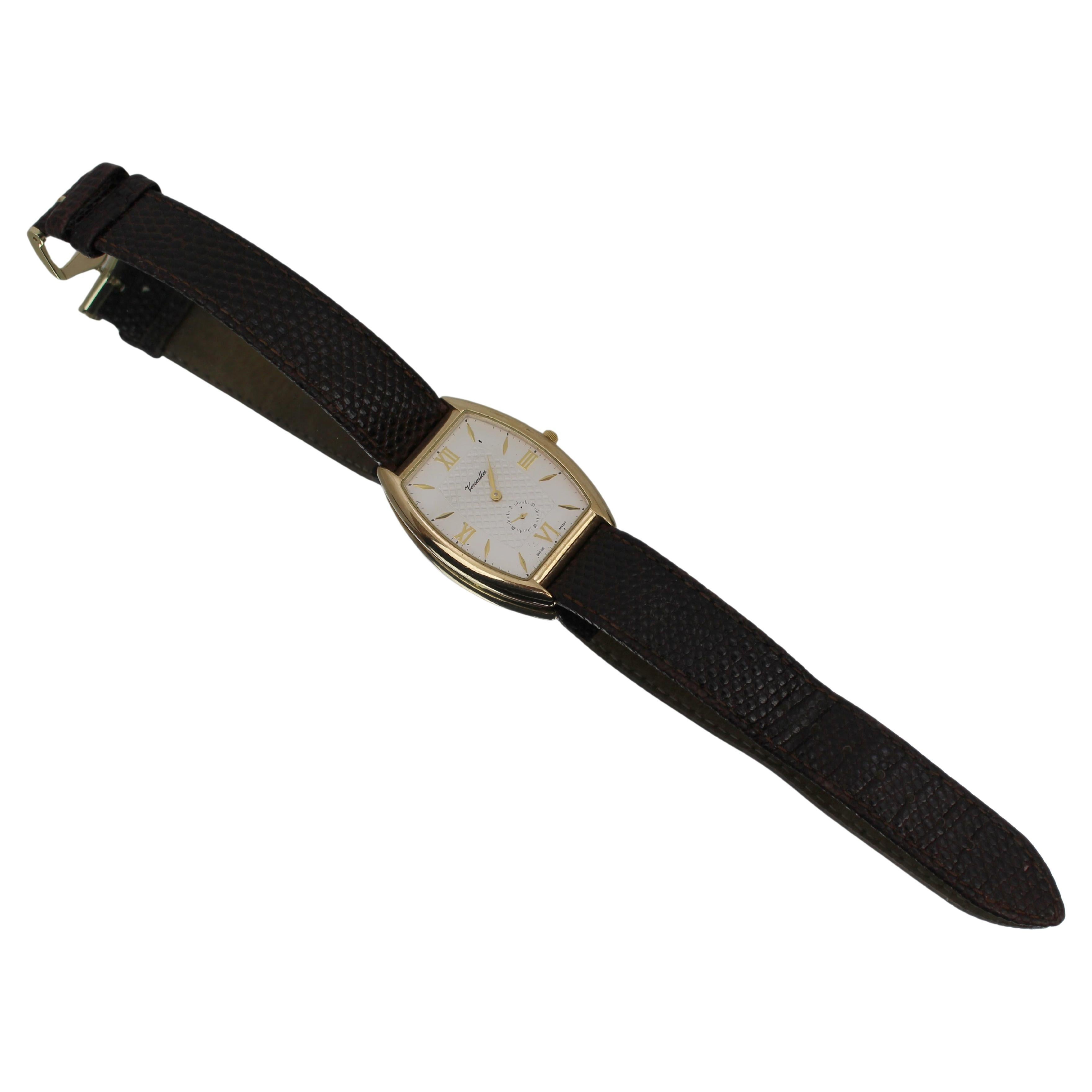 Versailles 9ct Gold Tonneau Wristwatch, Swiss Movement, London Hallmark 1990