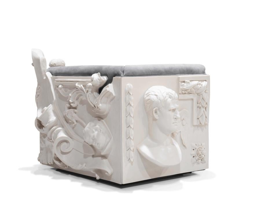 Modern Versailles Armchair in Grey Velvet by Boca do Lobo  For Sale