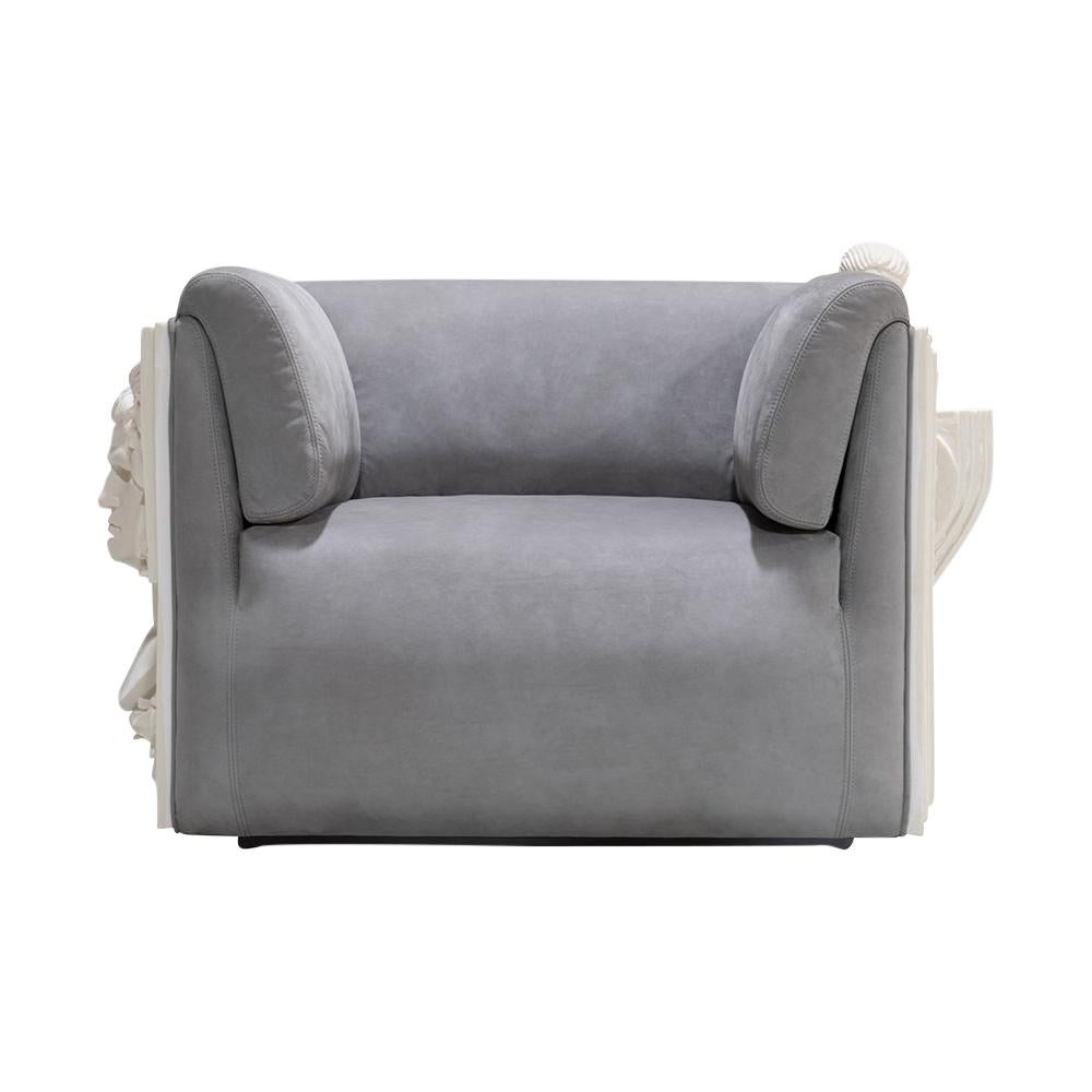 Versailles Armchair in Grey Velvet by Boca do Lobo  For Sale