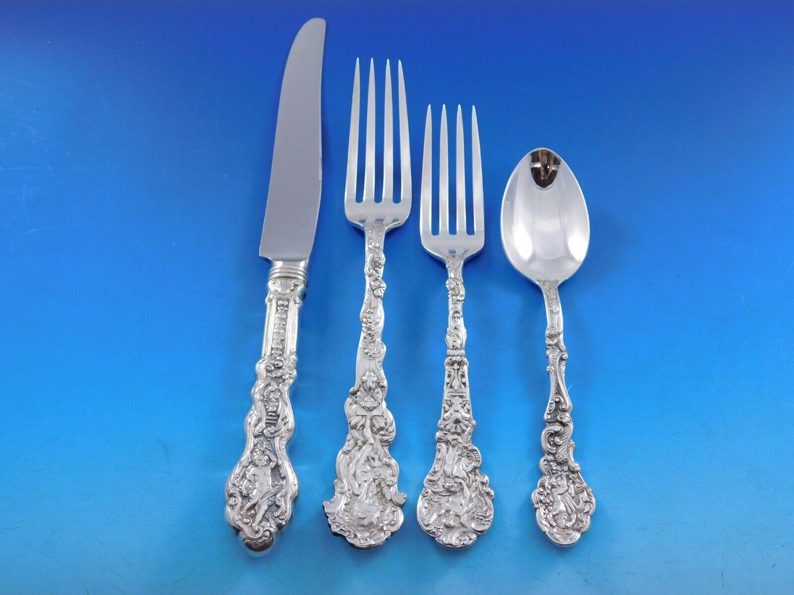Ensemble de couverts en argent sterling Versailles par Gorham 8 personnes, 70 pièces Excellent état - En vente à Big Bend, WI
