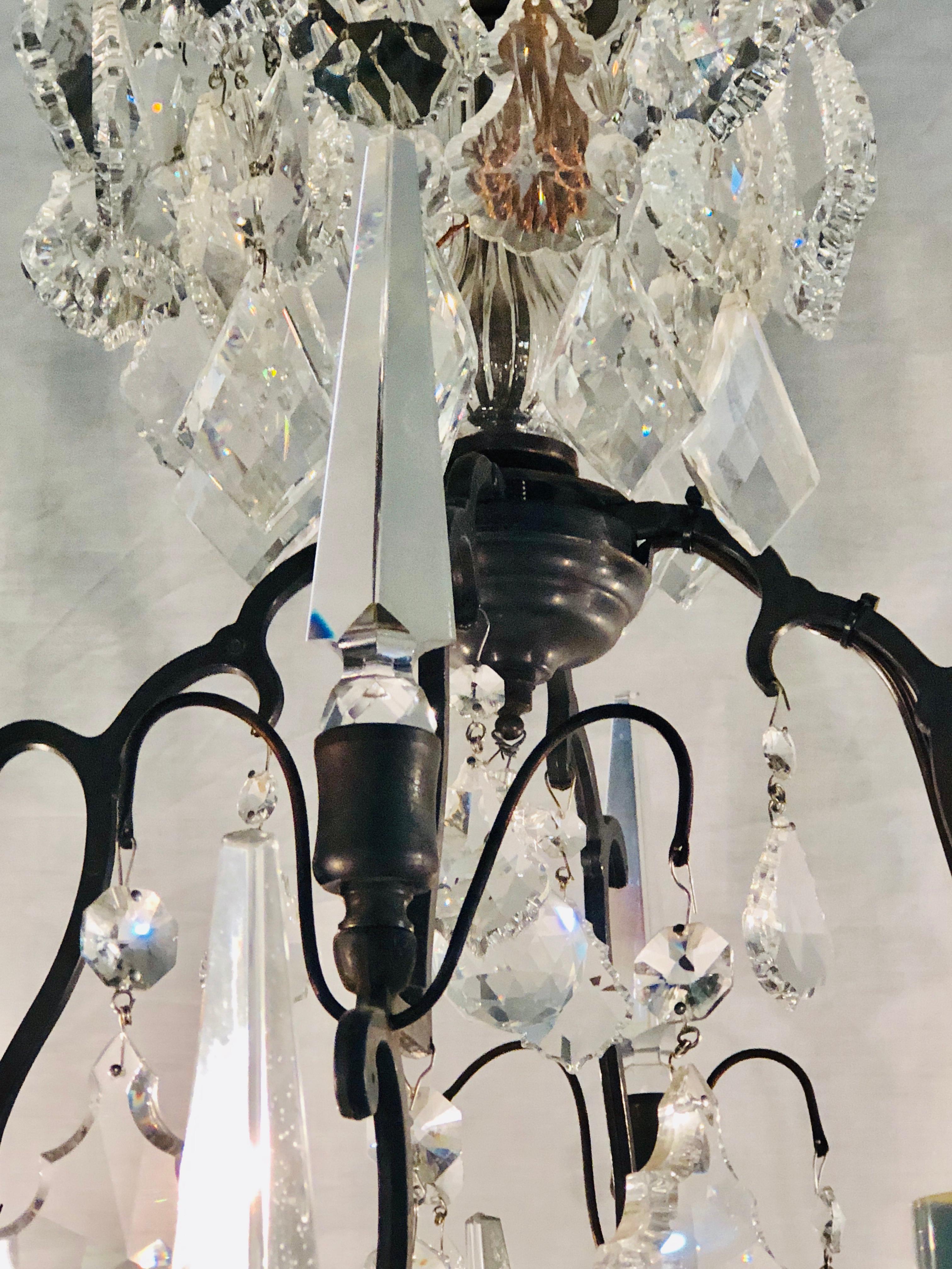 Neoclassical Versailles Chandelier with Swarovski Strass and Crystal Pendants For Sale