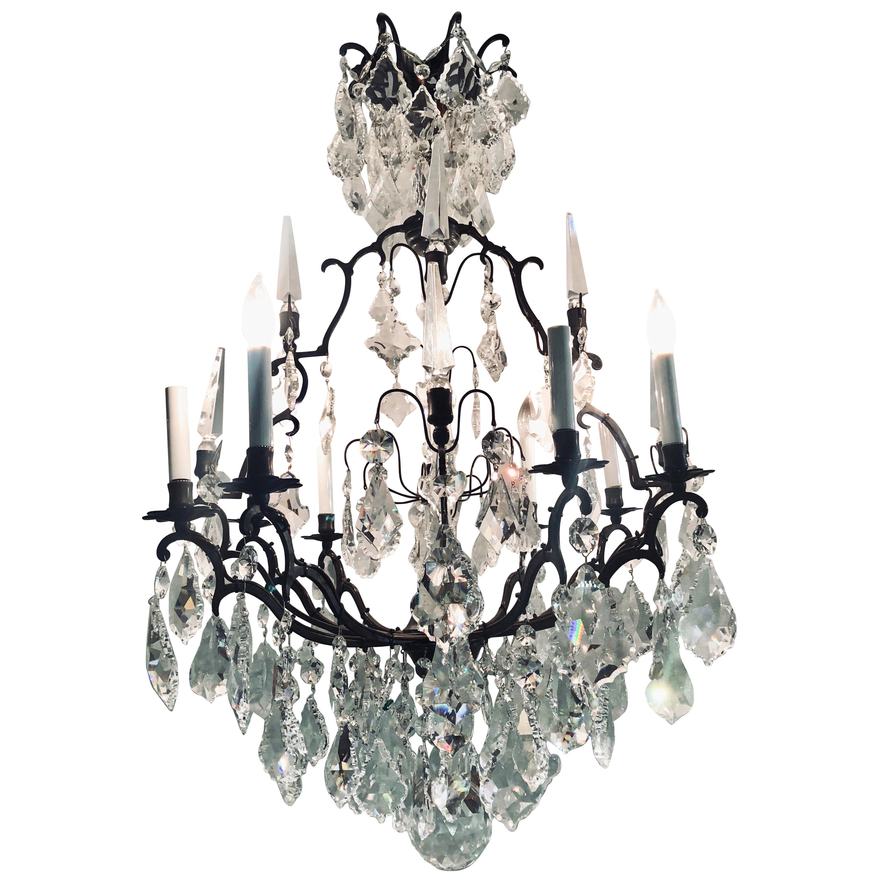 Versailles Chandelier with Swarovski Strass and Crystal Pendants For Sale