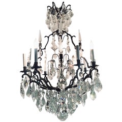 Used Versailles Chandelier with Swarovski Strass and Crystal Pendants