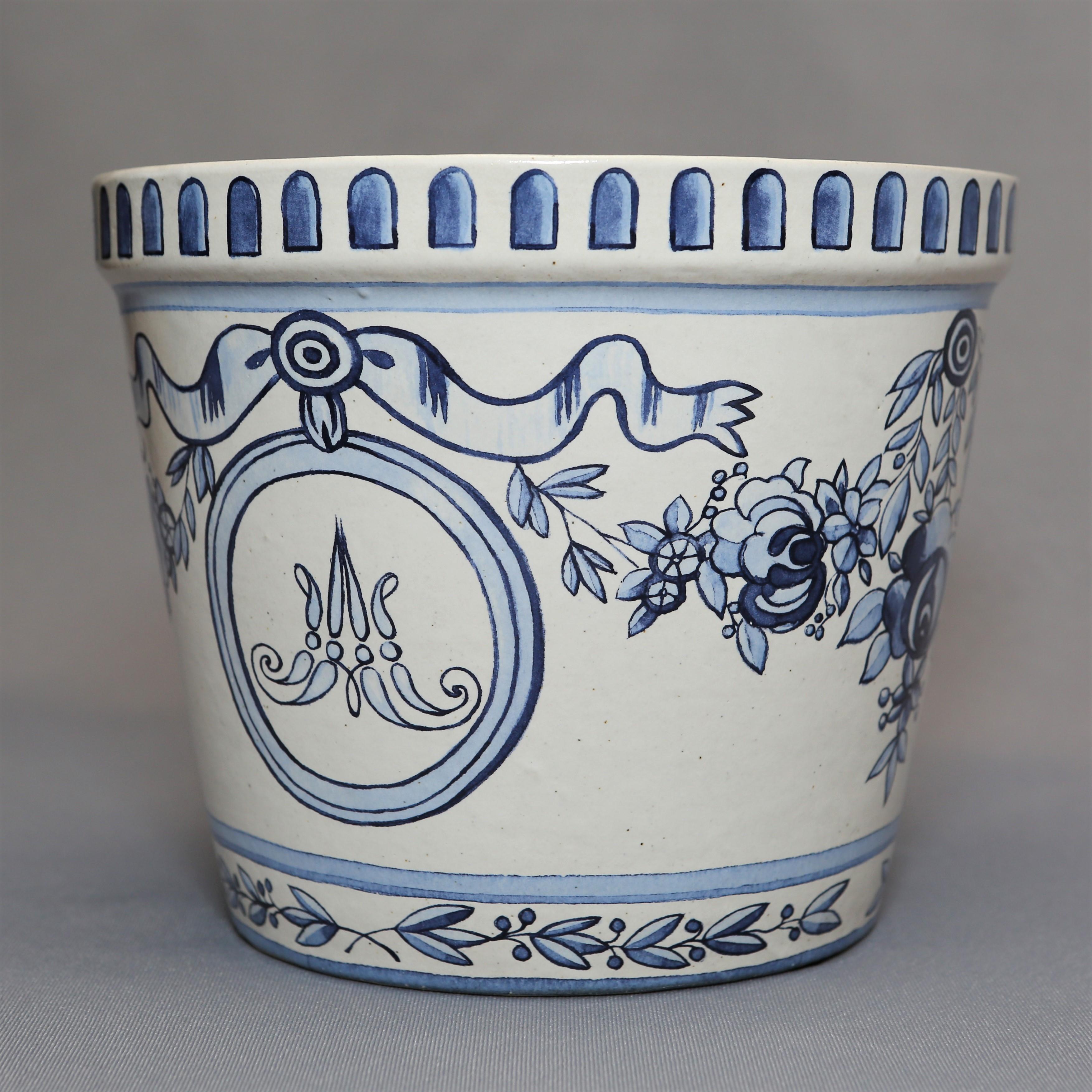 Céramique Pot et soucoupe à fleurs Versailles, ensemble de 4 pièces