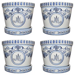 Versailles Flower Pot and Saucer, Set of 4