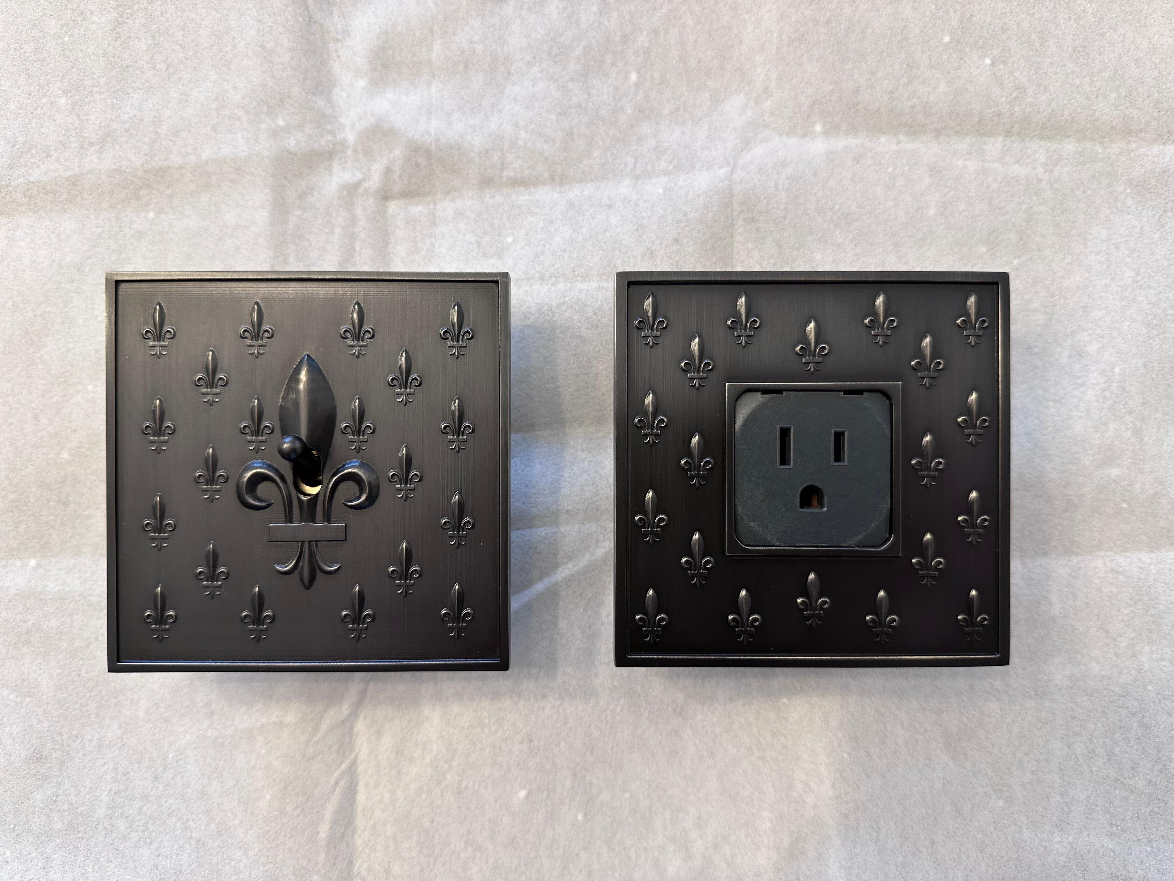 Versailles Metal Noir Light Switch by Jérôme Bugara For Sale 4