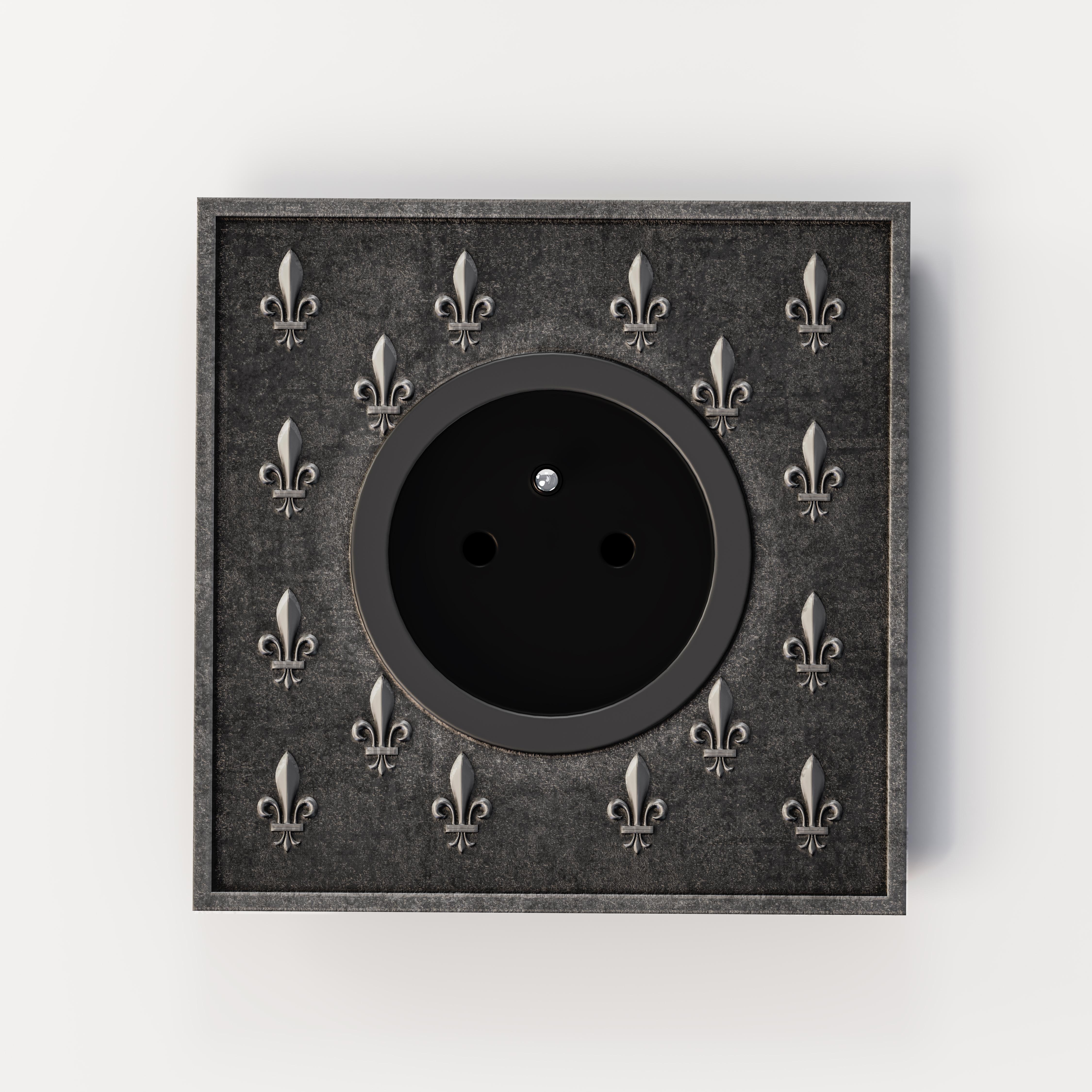 Modern Versailles Metal Noir Light Switch by Jérôme Bugara For Sale