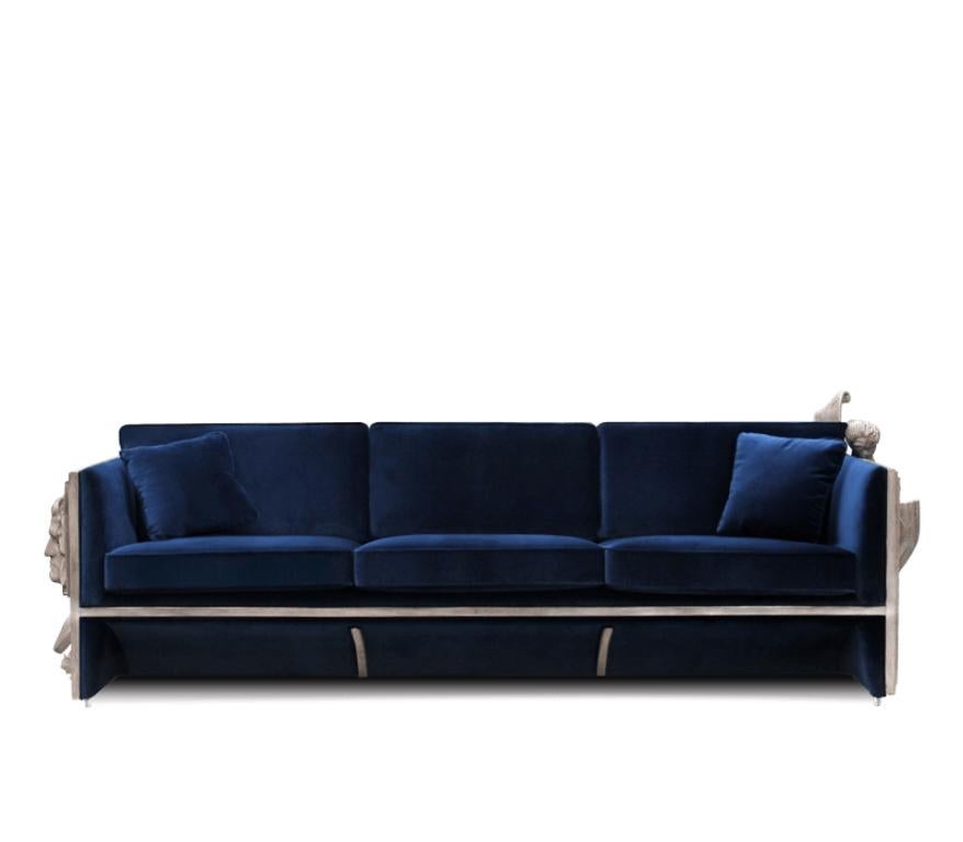royal blue velvet couch