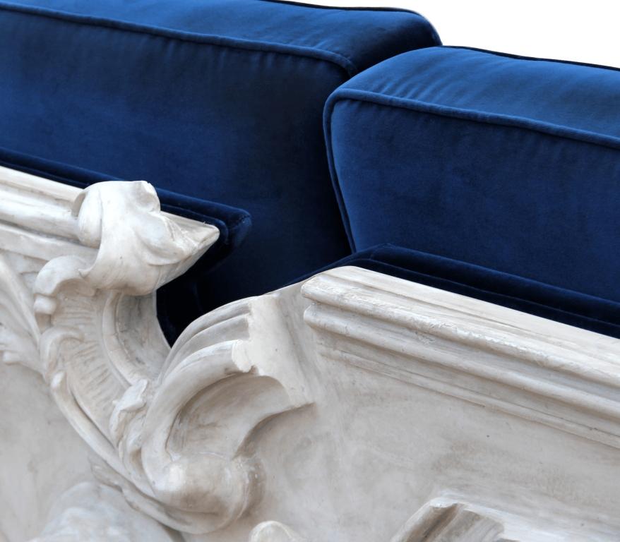 Modern Versailles Sofa in Royal Blue Velvet by Boca do Lobo For Sale