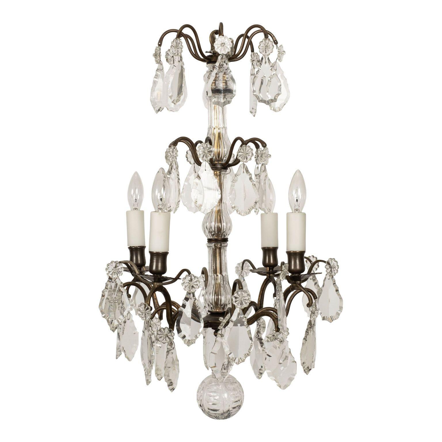 Hand-Carved Versailles Style Gilt-Bronze Chandelier For Sale