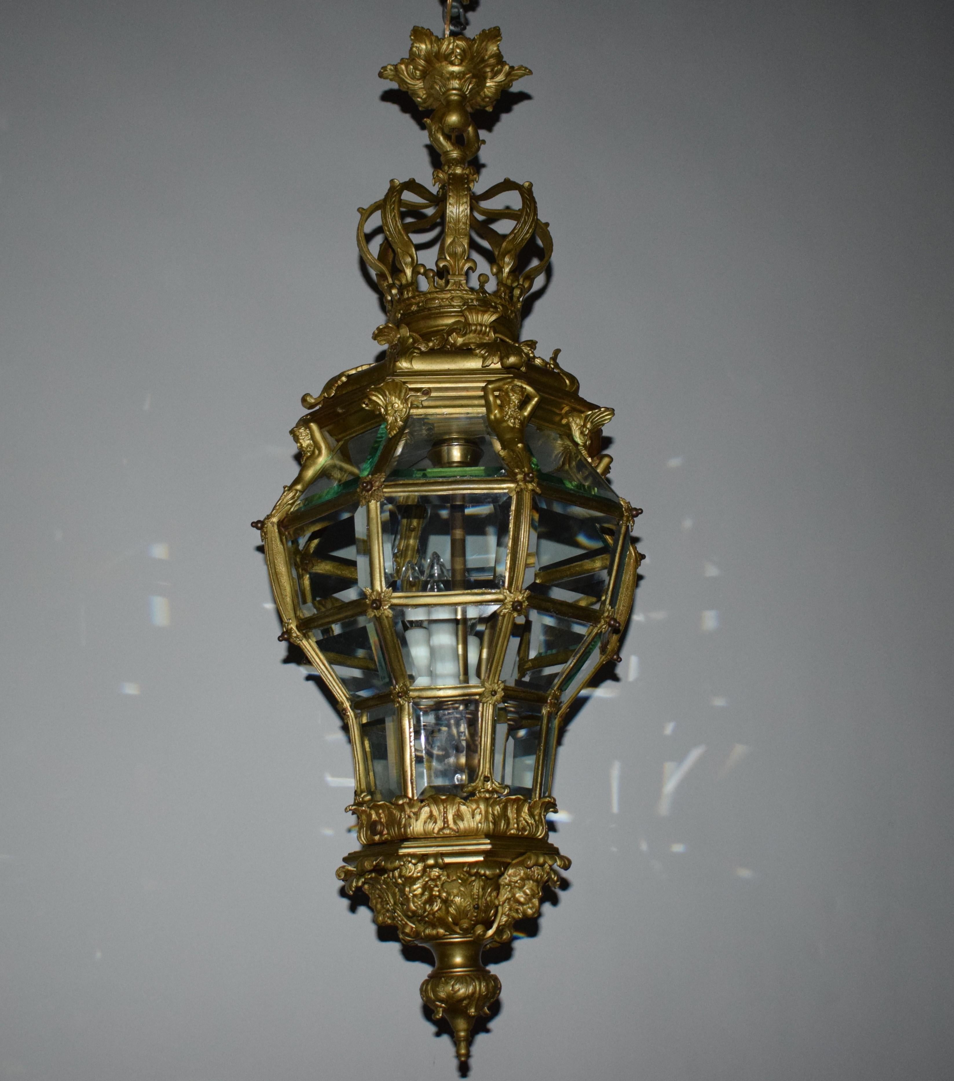 Vergoldete Bronze-Laterne im Stil von „Versailles“ im Angebot 9