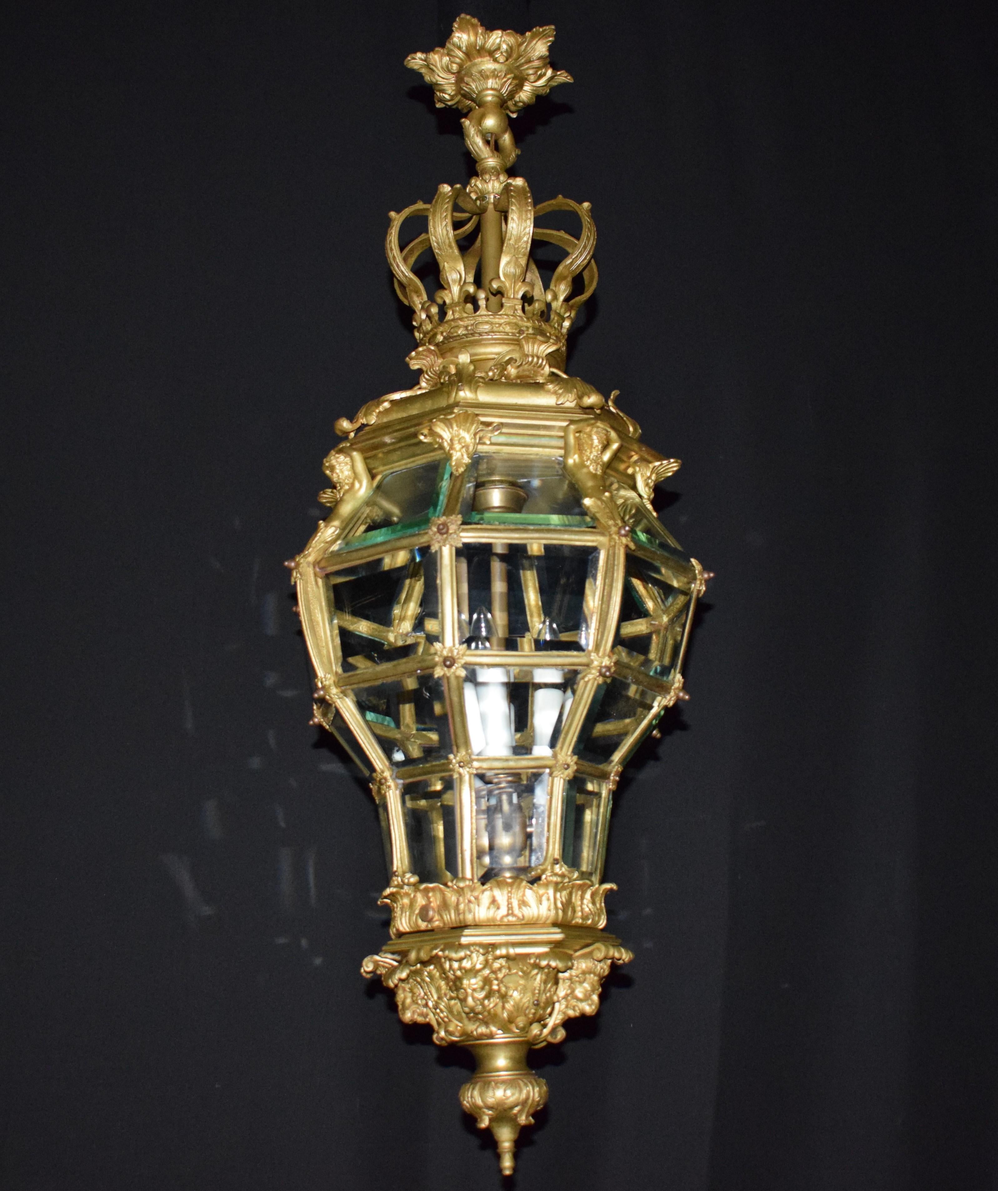 Vergoldete Bronze-Laterne im Stil von „Versailles“ im Angebot 10
