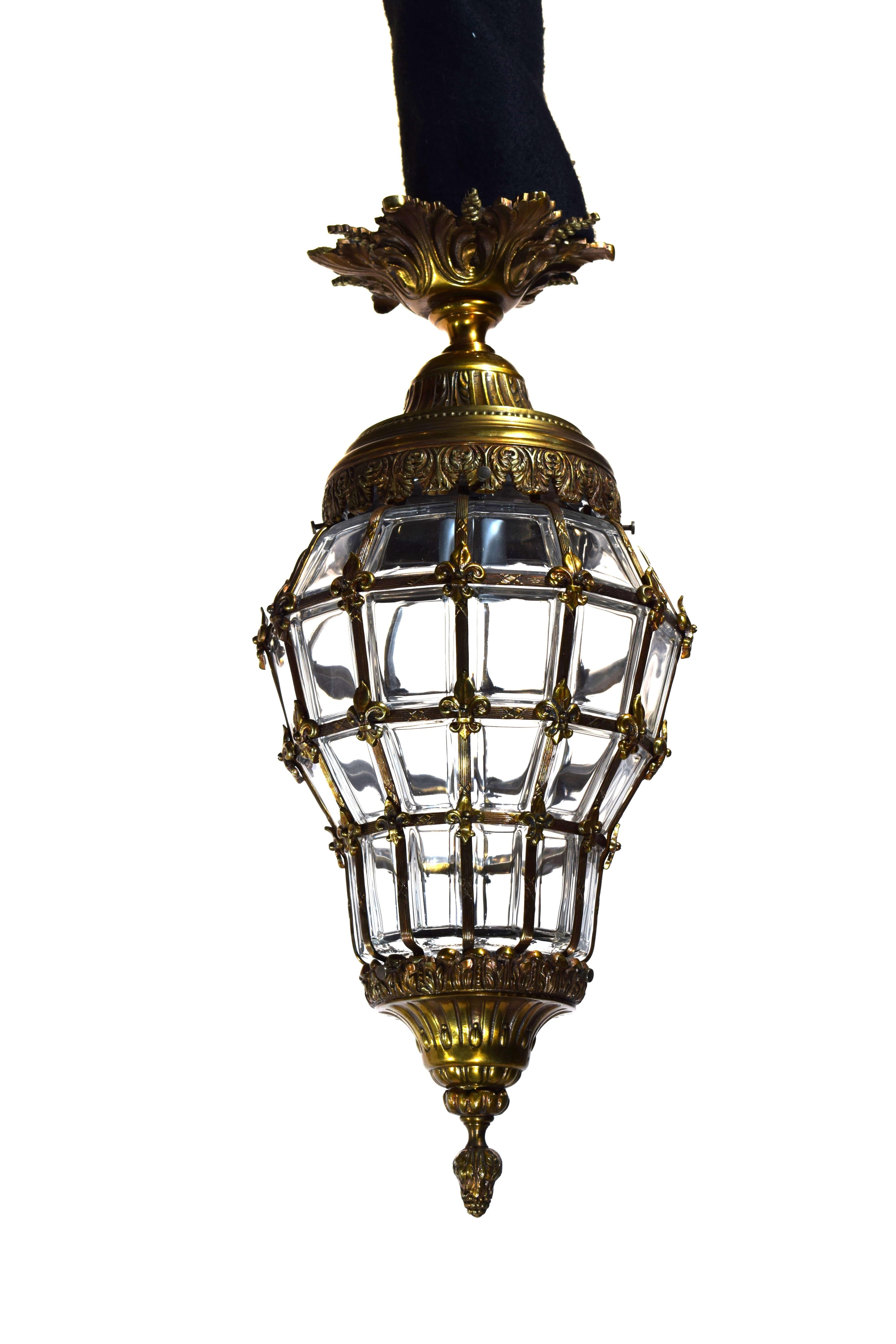 French Versailles Style Gilt Bronze Lantern For Sale