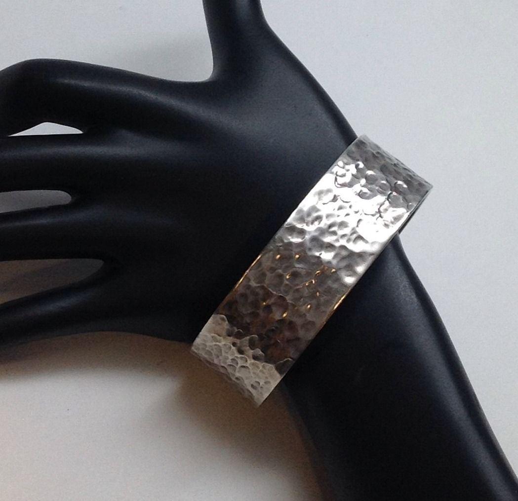 Versani Hammered Texture Sterling Silver Cuff Bracelet 1