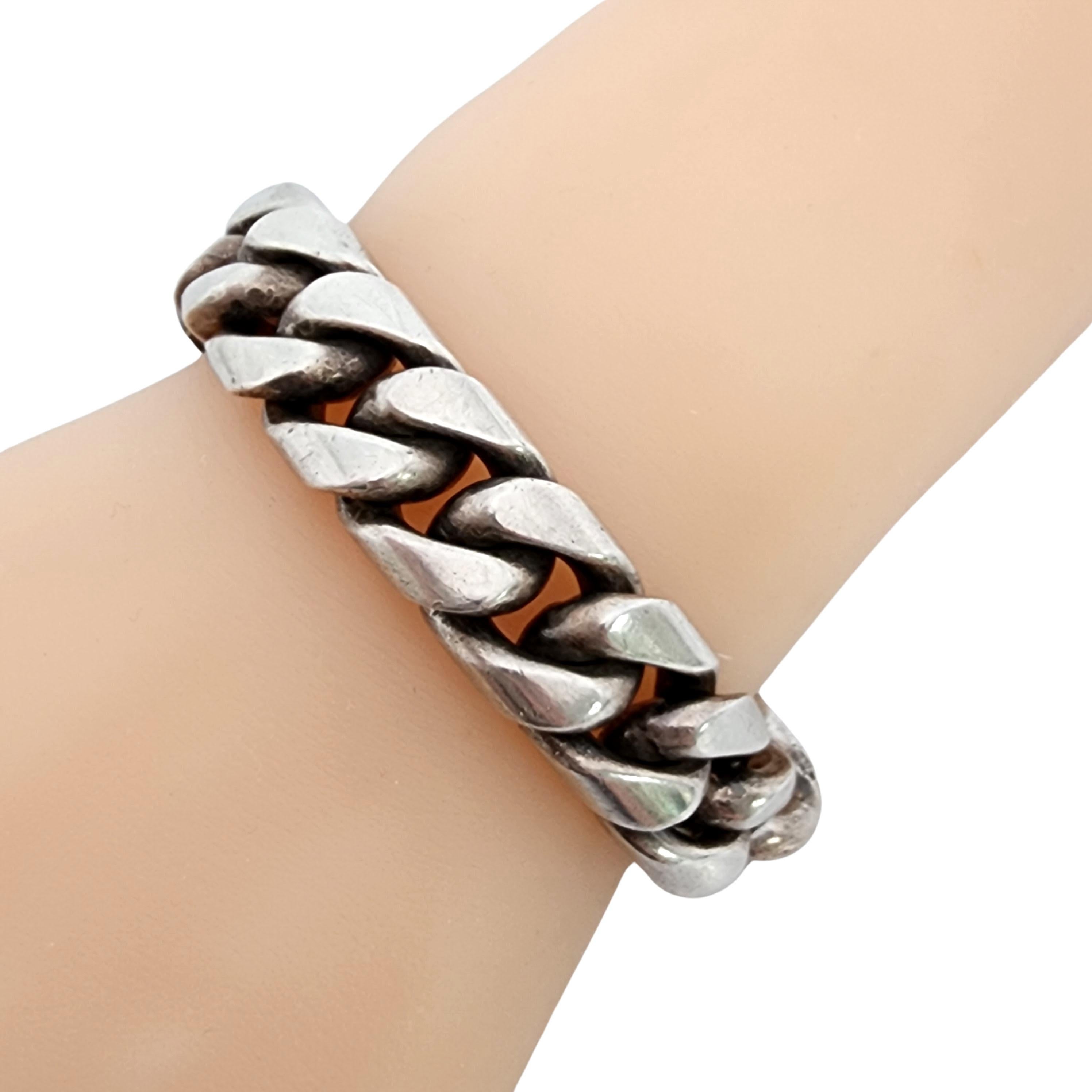 Versani Sterling Silver Heavy Cuban Link Crown Bracelet 4