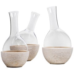 Versante, Contemporary Decanter in Marble and Glass