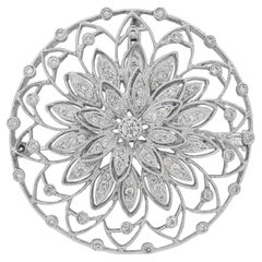 Versatile 0.78ct Natural Diamond Pendant/Brooch in 18K White Gold