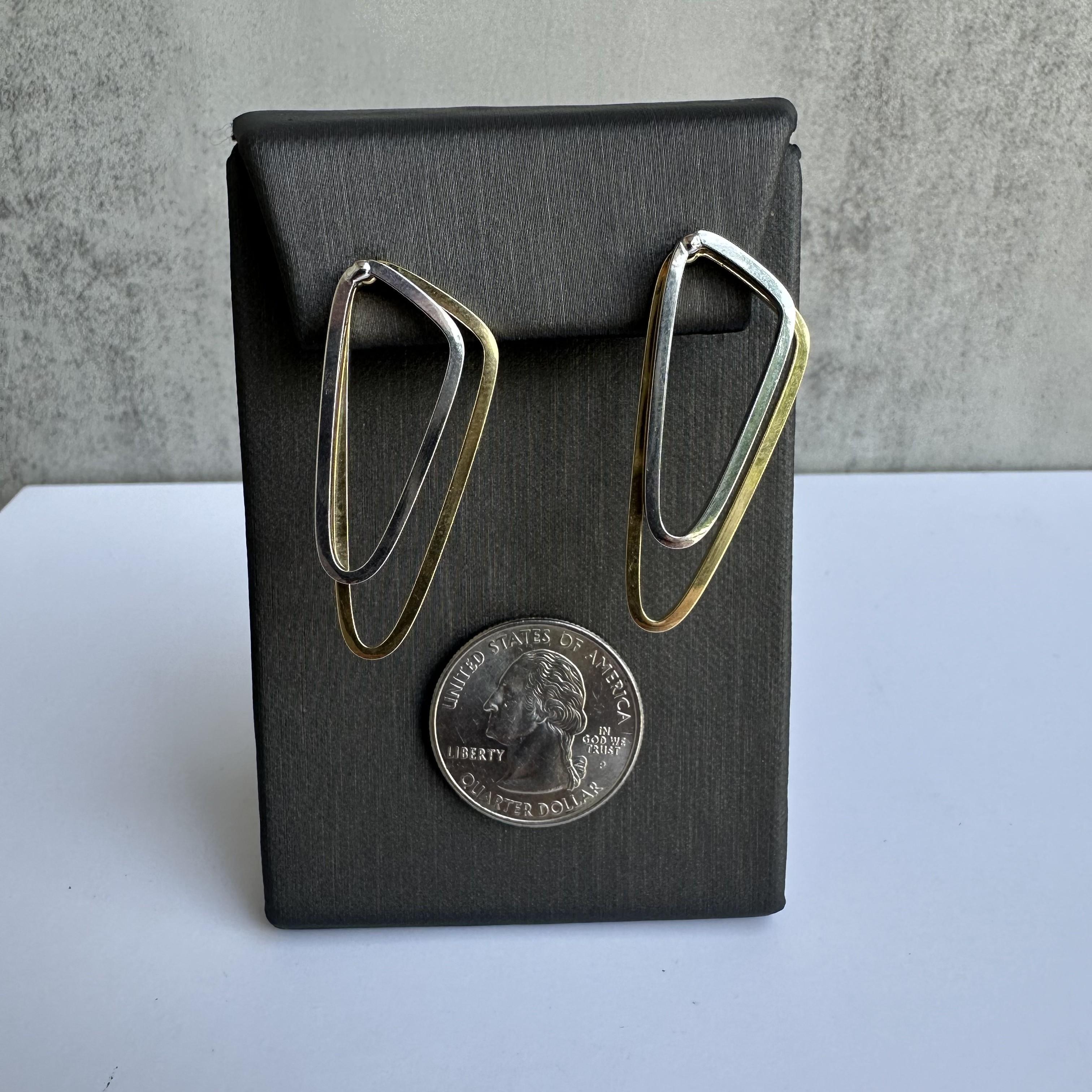 Vielseitige 14kt zwei Ton Italienisch gemacht Ohrringe - abnehmbare Gelbgold Pieces Damen