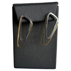 Vielseitige 14kt zwei Ton Italienisch gemacht Ohrringe - abnehmbare Gelbgold Pieces