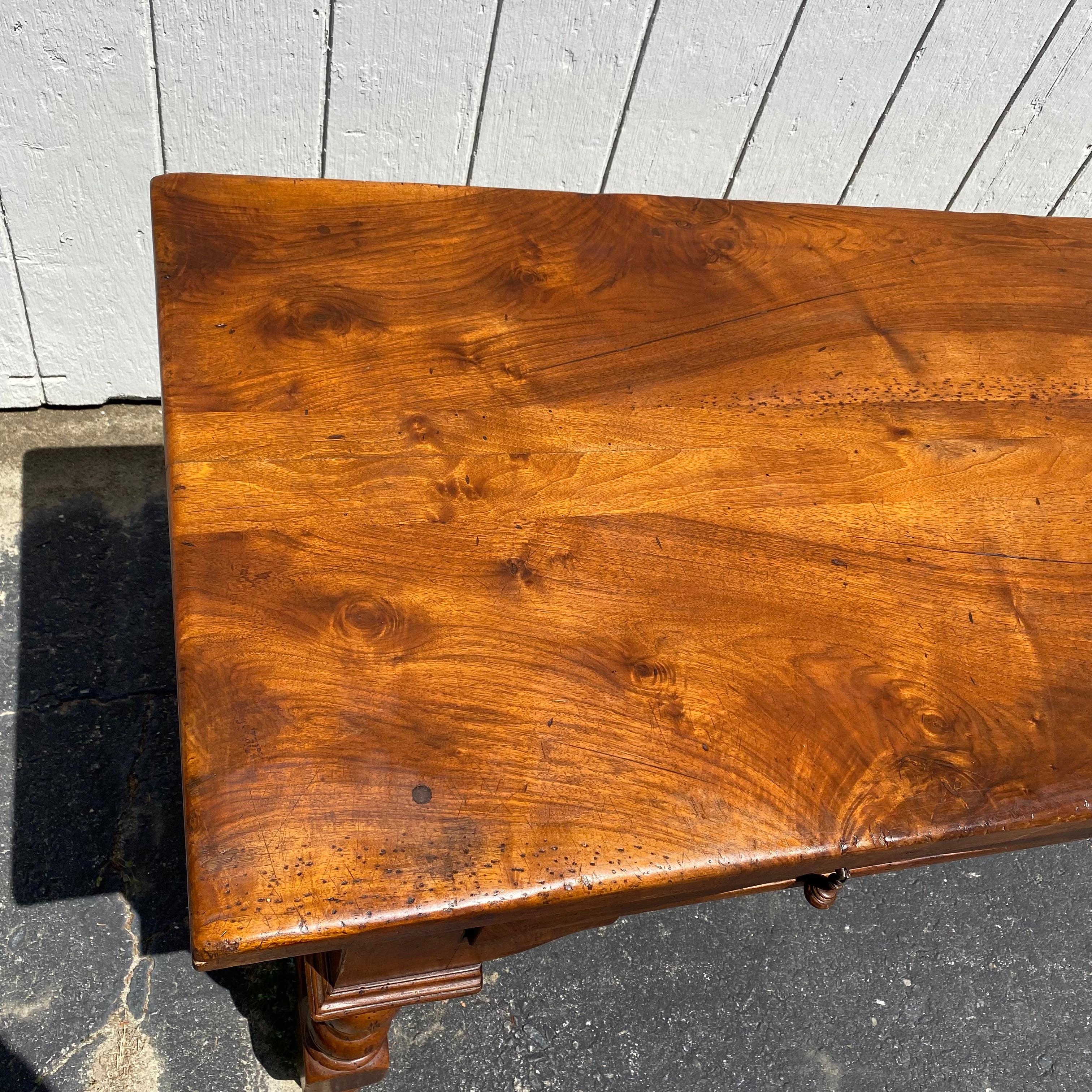 Versatile 19th Century French Hand Carved Walnut Two-Sided Desk or Table 6