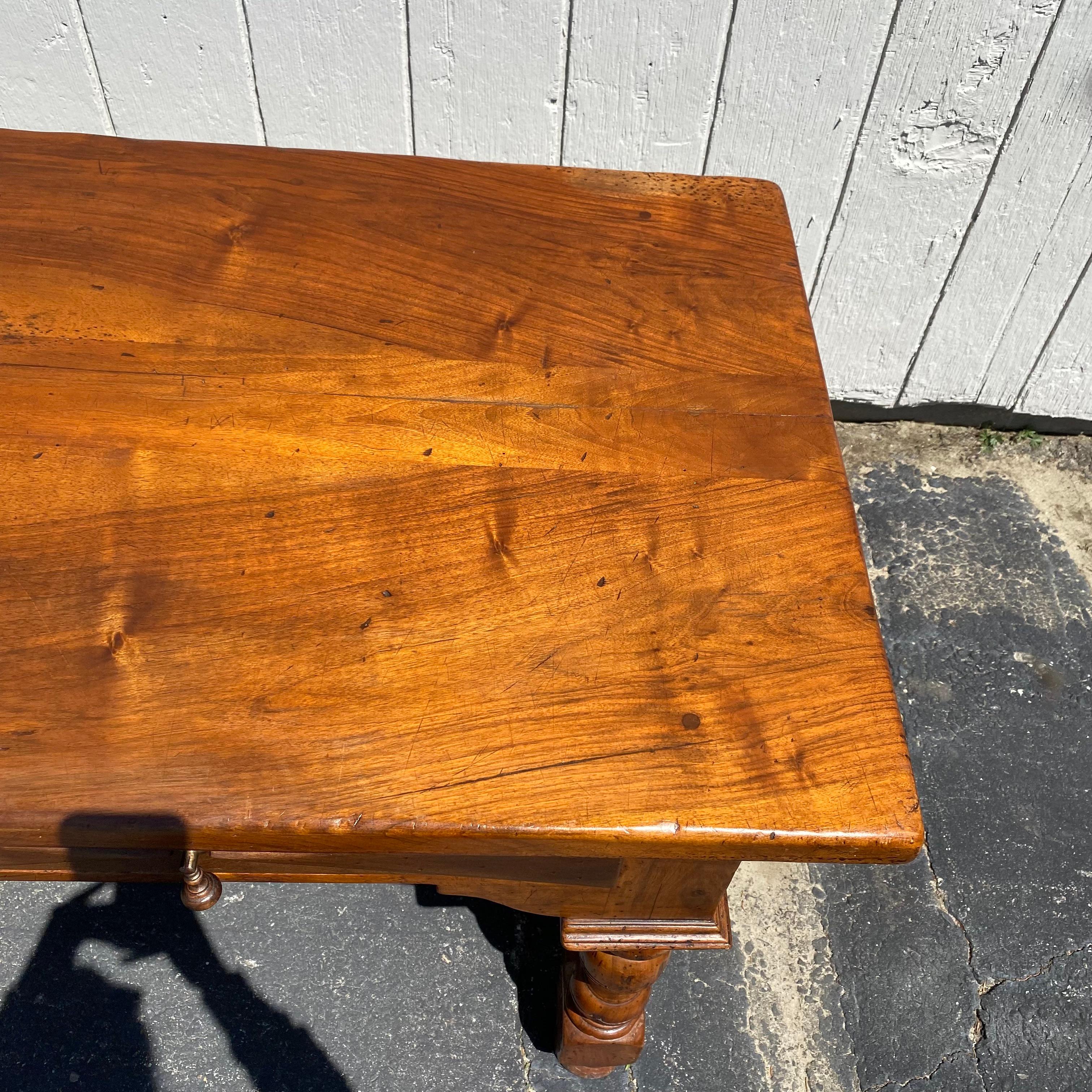 Versatile 19th Century French Hand Carved Walnut Two-Sided Desk or Table 7