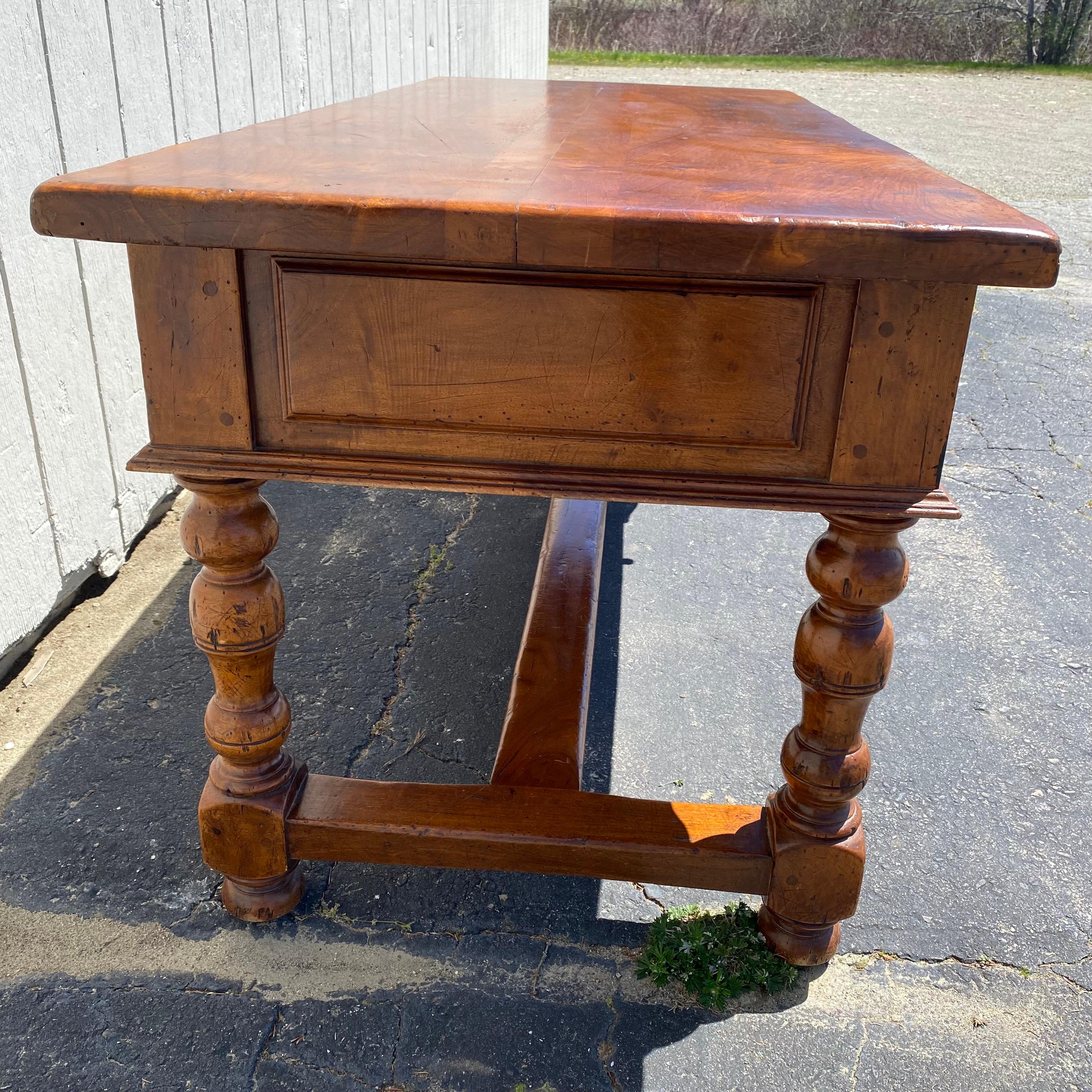 Versatile 19th Century French Hand Carved Walnut Two-Sided Desk or Table 3