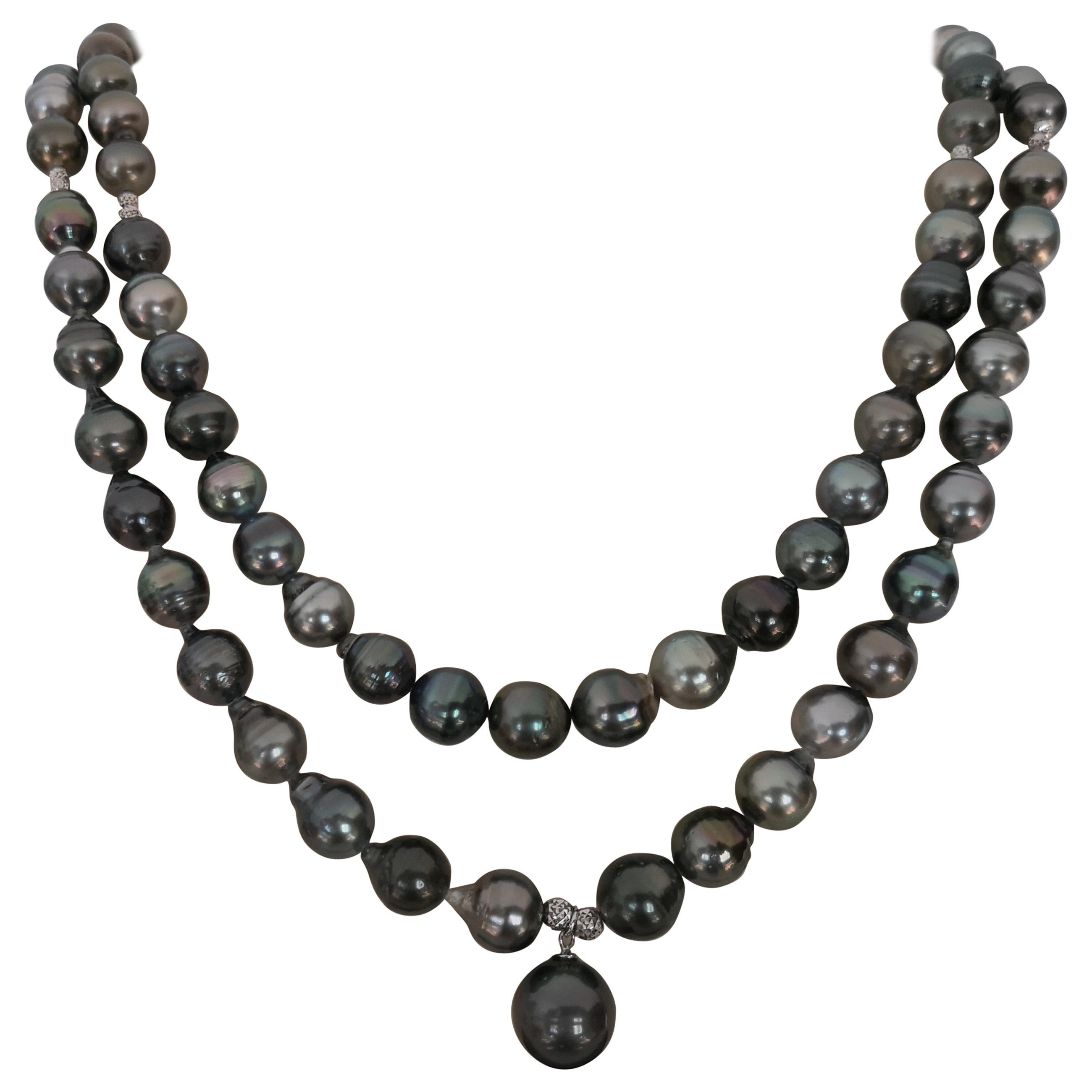 Versatile and Elegant Tahiti Pearl Necklace at 1stDibs