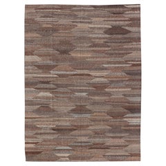 Vielseitiger und naturfarbener Flachgewebe-Kilim für ein modernes oder klassisches Design