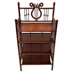 Versatile Antique Mahogany Book Shelf with Lyre Motif